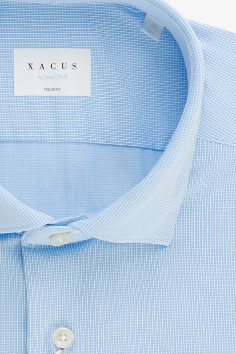 Men's Shirt Xacus Regular Semi-plain 86%  polyamide 14% elastane collar French Long sleeve