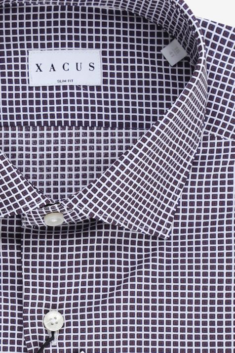 Men's Shirt Xacus Slim Check 100% cotton collar French Long sleeve