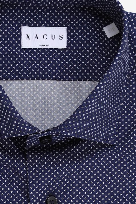 Men's Shirt Xacus Slim Semi-plain 100% cotton collar French Long sleeve