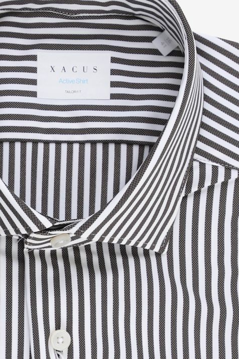 Men's Shirt Xacus Regular Stripe 86%  polyamide 14% elastane collar French Long sleeve