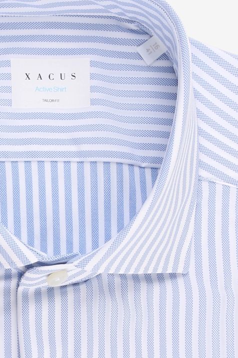 Hemd Herren Xacus Regular Streifen  86 % Polyamid, 14 % Elastan kragen Französisch Lange Ärmel