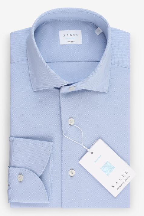 Men's Shirt Xacus Classic Check 86%  polyamide 14% elastane collar French Long sleeve
