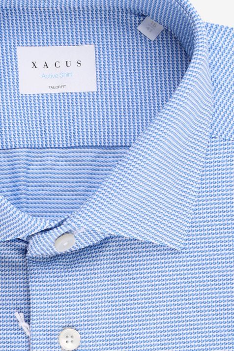 Men's Shirt Xacus Regular Semi-plain  87% polyamide 13% elastane collar French Long sleeve