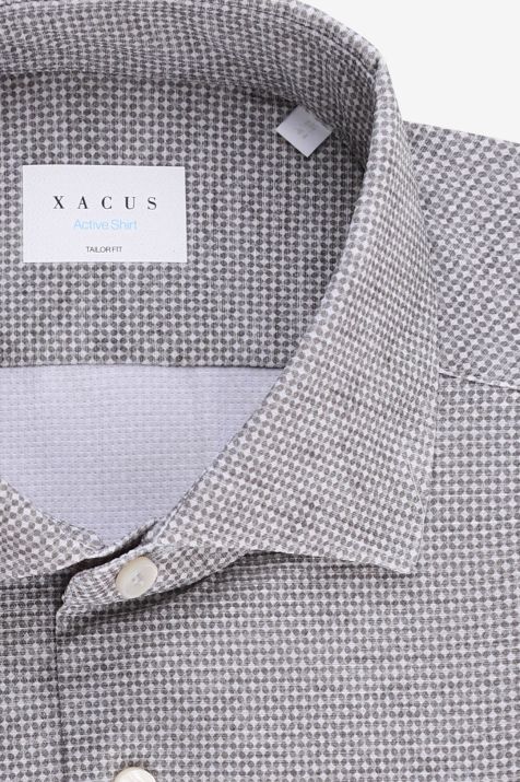 Men's Shirt Xacus Regular Semi-plain 86%  polyamide 14% elastane collar French Long sleeve