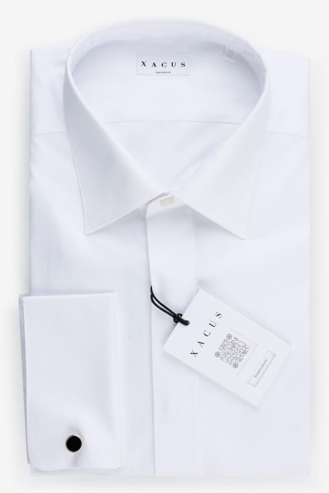 Camisa Hombre Xacus Regular Lisa 100% algodón cuello Italiano Manga larga