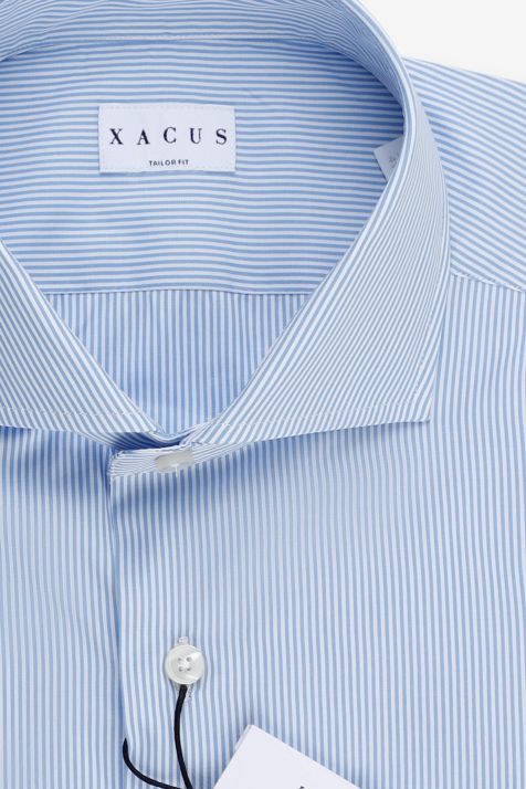 Men's Shirt Xacus Regular Stripe 100% cotton collar French Long sleeve