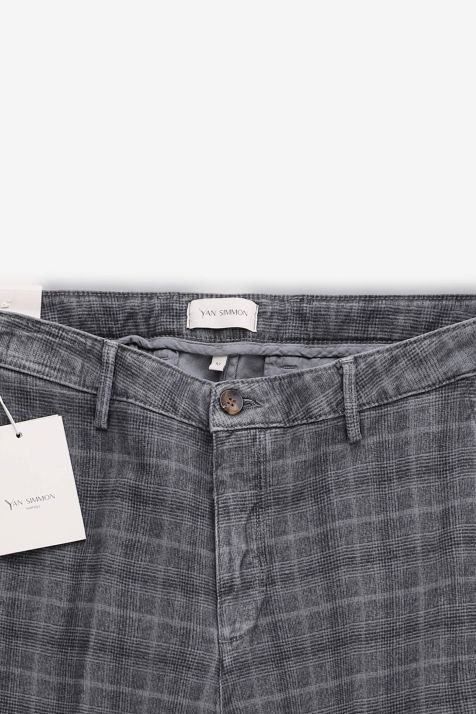 Pantalon Homme Yan Simmon Chino Slim Carreaux 99 % coton, 1 % élasthanne
