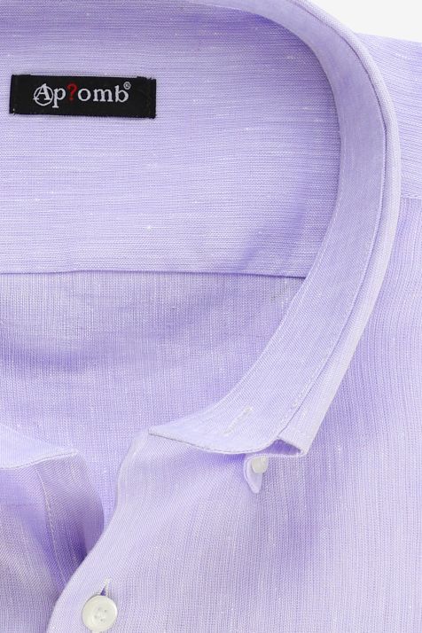 Men's Shirt Aplomb Classic Plain 100% linen collar Button down Short sleeve
