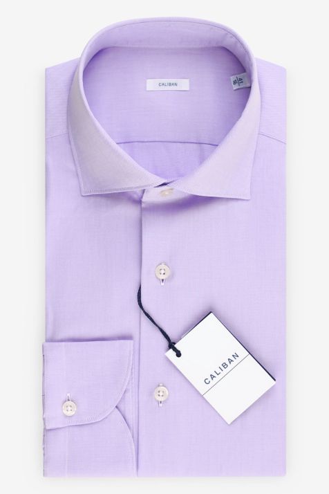 Camisa Hombre Caliban Regular Lisa 100% algodón cuello Francés Manga larga
