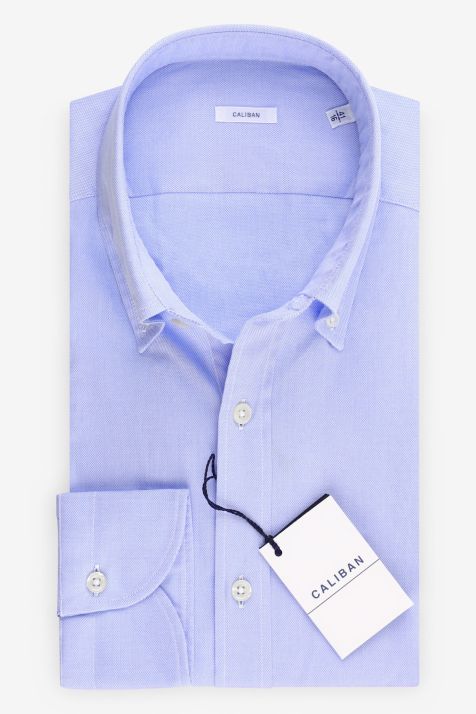 Men's Shirt Caliban Regular Plain 100% cotton collar Button down Long sleeve