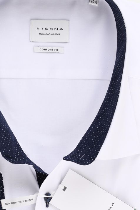 Men's Shirt Eterna Classic Not Iron Plain 100% cotton collar French Long sleeve