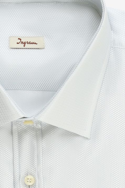 Men's Shirt Ingram Classic Plain 55% cotton 45% viscose collar Italian Long sleeve