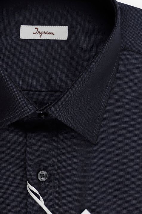 Men's Shirt Ingram Classic Plain 100% cotton collar Italian Long sleeve