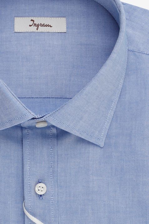 Camisa Hombre Ingram Classic Lisa 100% algodón cuello Francés Manga larga