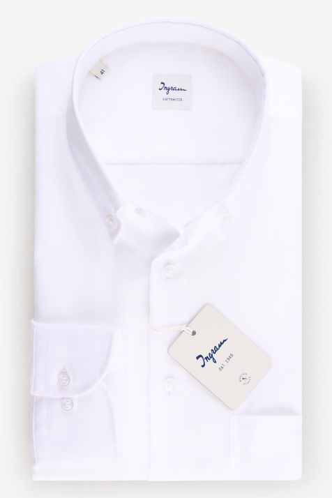 Hemd Herren Ingram Classic Bügelfreie Einfarbig 100% Baumwolle kragen Button-Down Lange Ärmel