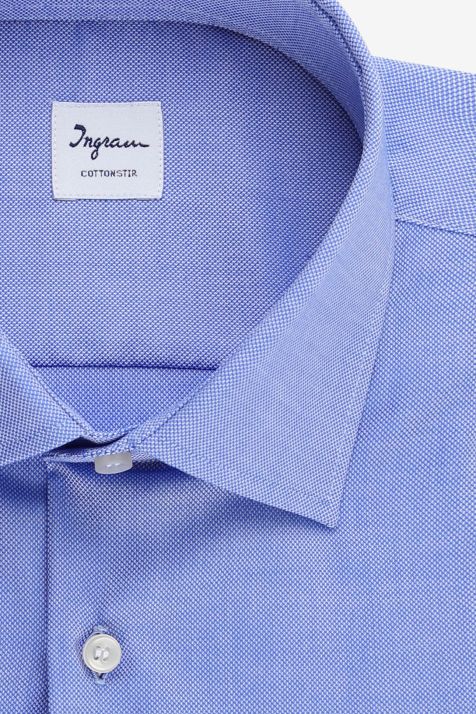 Camisa Hombre Ingram Classic No Plancha Lisa 100% algodón cuello Francés Manga larga