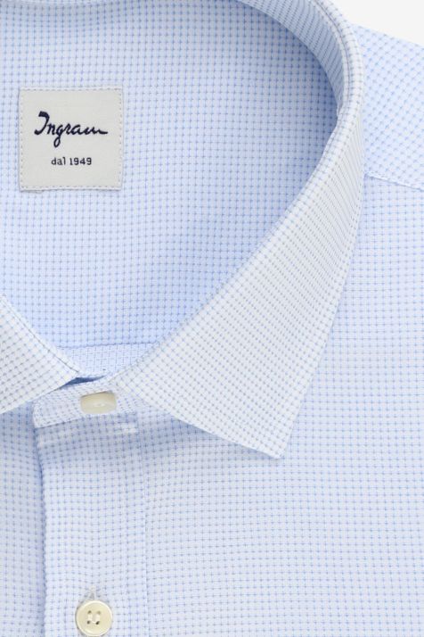 Chemise Homme Ingram Classic Partiellement  100% coton col Italien Manche longue