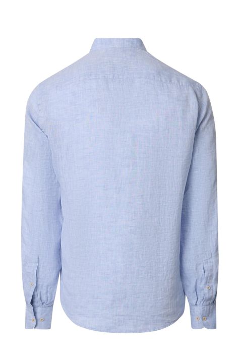 Camisa Hombre Casamoda Classic Lisa cuello Mao Manga larga