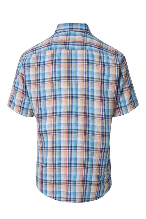 Hemd Herren Casamoda Classic Karo kragen Italienisch Kurze Ärmel