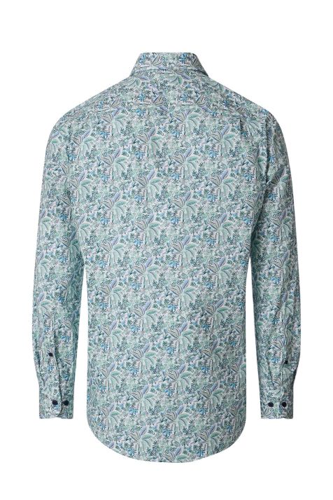 Camisa Hombre Casamoda Comfort Estampada cuello Italiano Manga larga
