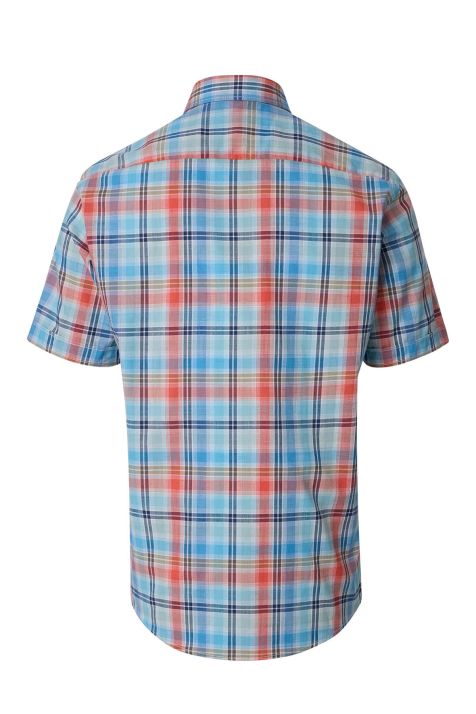 Hemd Herren Casamoda Classic Karo kragen Italienisch Kurze Ärmel
