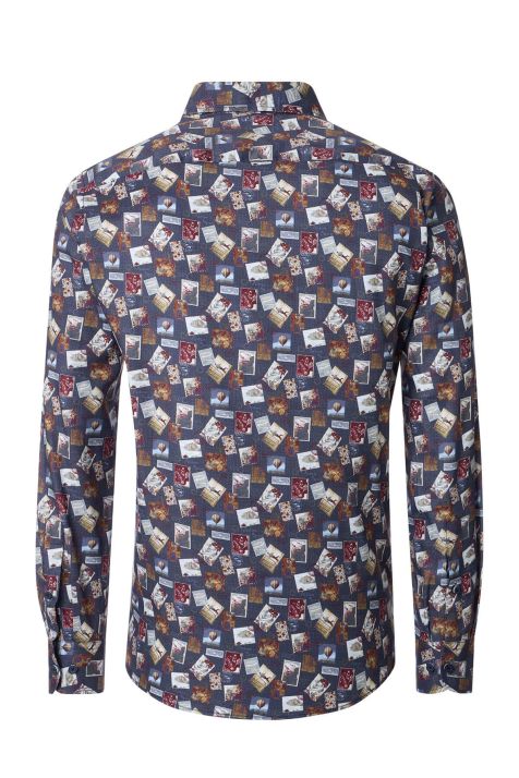 Men's Shirt Casamoda Classic Patterned collar Italian Long sleeve