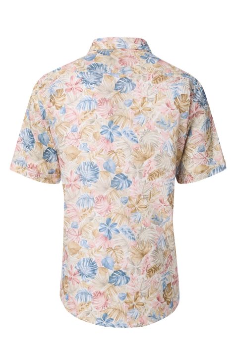 Camisa Hombre Casamoda Classic Estampada cuello Italiano Manga corta