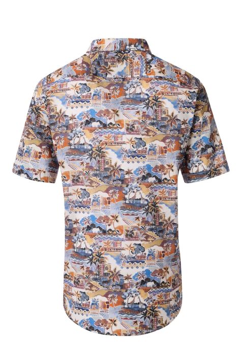 Camisa Hombre Casamoda Classic Estampada cuello Italiano Manga larga