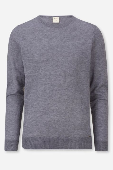 Strickwaren Herren Olymp Rundhalsausschnitt Regular Einfarbig 85% Schurwolle, 15% Seide