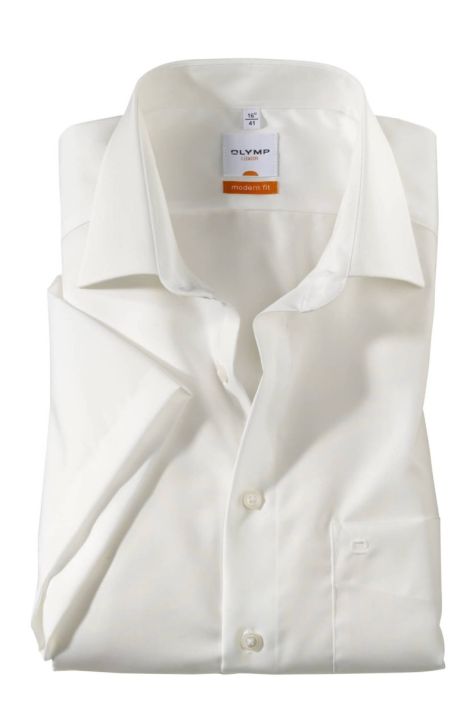 Men's Shirt Olymp Classic Not Iron Plain collar Italian Short sleeve