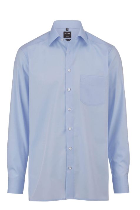 Camisa Hombre Olymp Classic No Plancha Lisa cuello Italiano Manga larga