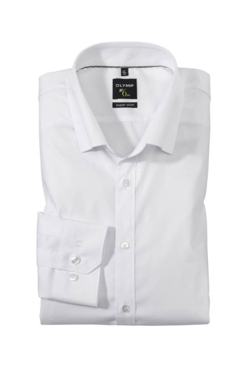 Camisa Hombre Olymp Slim Lisa cuello Italiano Manga larga