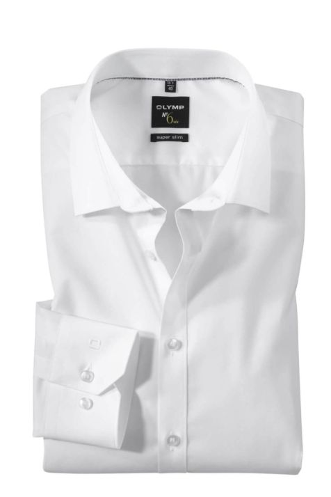 Camisa Hombre Olymp Slim Lisa cuello Italiano Manga larga