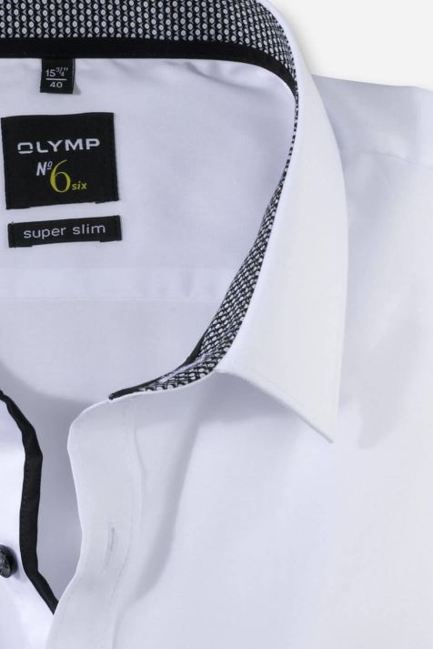 Camisa Hombre Olymp Slim Lisa cuello Italiano Manga larga
