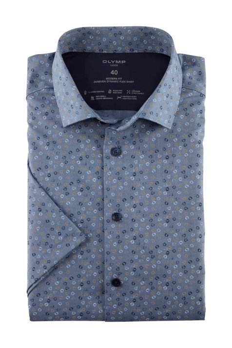 Men's Shirt Olymp Classic Patterned collar French Short sleeve