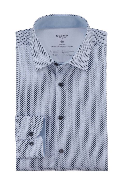 Camisa Hombre Olymp Regular Estampada cuello Francés Manga larga