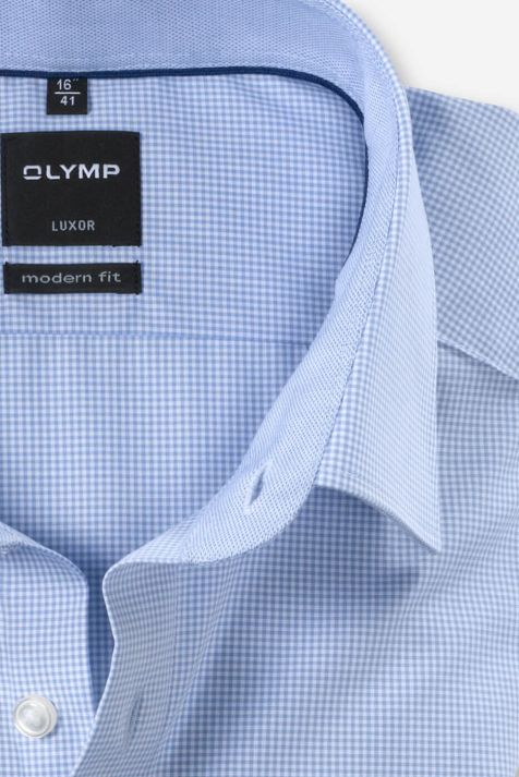 Hemd Herren Olymp Classic Bügelfreie Karo kragen Italienisch Lange Ärmel