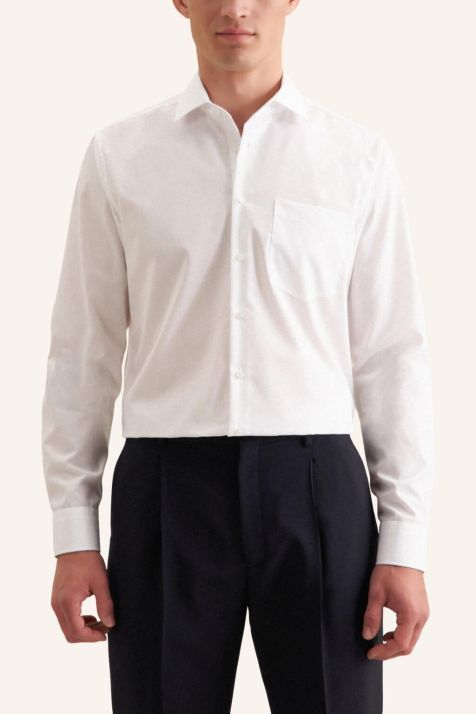 Men's Shirt Seidensticker Regular Not Iron Plain collar Italian