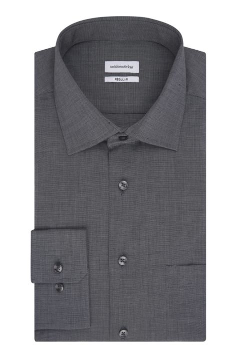 Men's Shirt Seidensticker Regular Not Iron Plain collar Italian