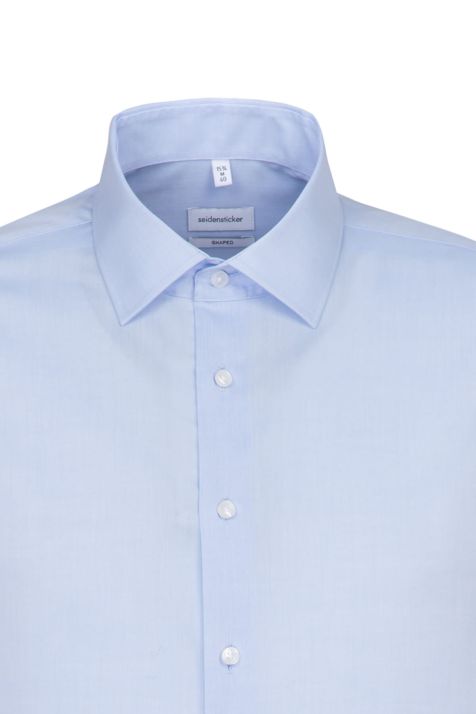 Men's Shirt Seidensticker Regular Not Iron Plain collar Italian Long sleeve