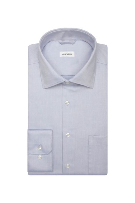 Men's Shirt Seidensticker Regular Not Iron Plain collar Italian Long sleeve