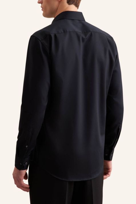 Men's Shirt Seidensticker Regular Not Iron Plain collar Italian Long sleeve