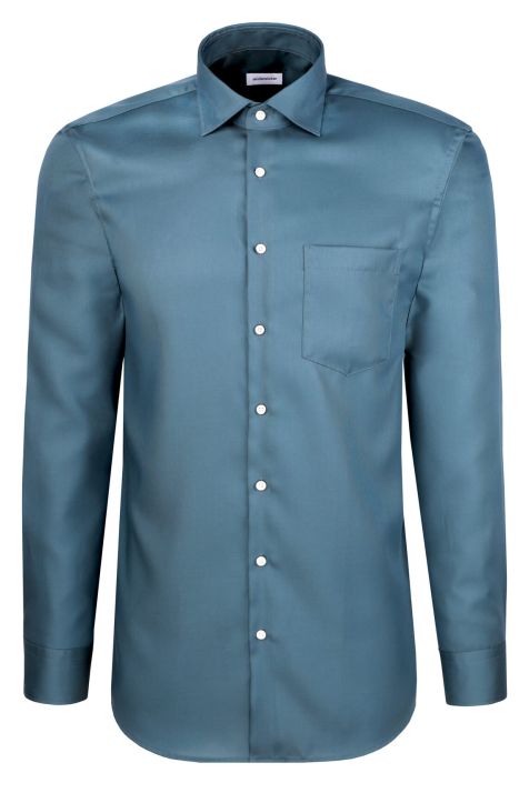 Camisa Hombre Seidensticker Regular No Plancha Lisa cuello Italiano Manga larga