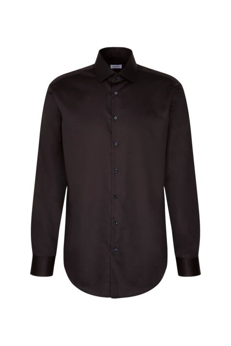 Camisa Hombre Seidensticker Regular Lisa cuello Italiano Manga larga