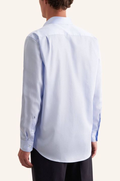 Men's Shirt Seidensticker Regular Not Iron Plain collar Italian