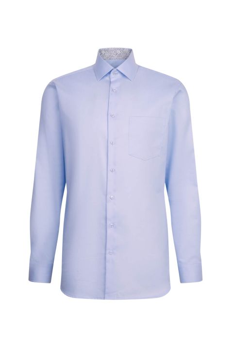 Camisa Hombre Seidensticker Regular No Plancha Lisa cuello Italiano Manga larga