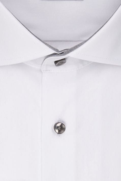 Men's Shirt Seidensticker Regular Not Iron Plain collar Italian Long sleeve