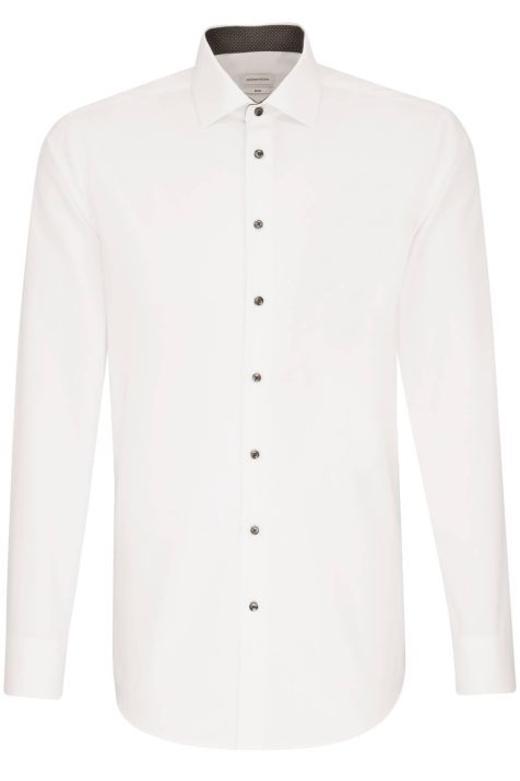 Men's Shirt Seidensticker Regular Not Iron Plain collar Italian