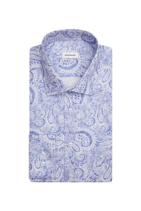 Men's Shirt Seidensticker Comfort Not Iron Patterned collar Italian Long sleeve