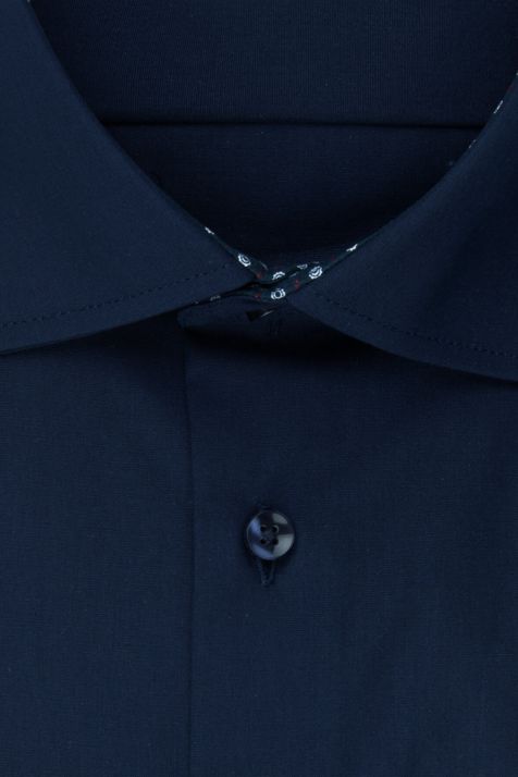 Camisa Hombre Seidensticker Slim No Plancha Lisa cuello Italiano Manga larga